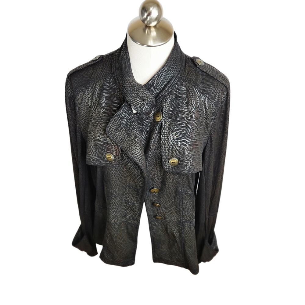 Clara Sun Woo Black Textured Button-Front Jacket
